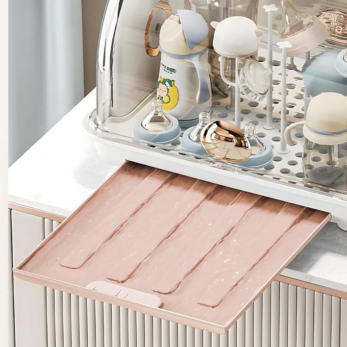 Droogrek en opbergbox voor babyflessen met hoes
