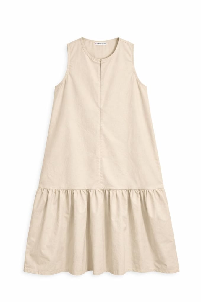 Maxi-jurk met Kraag en Rimpeldetails