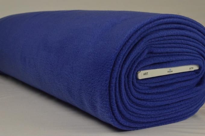 Fleece stof - Koningsblauw - 10 meter