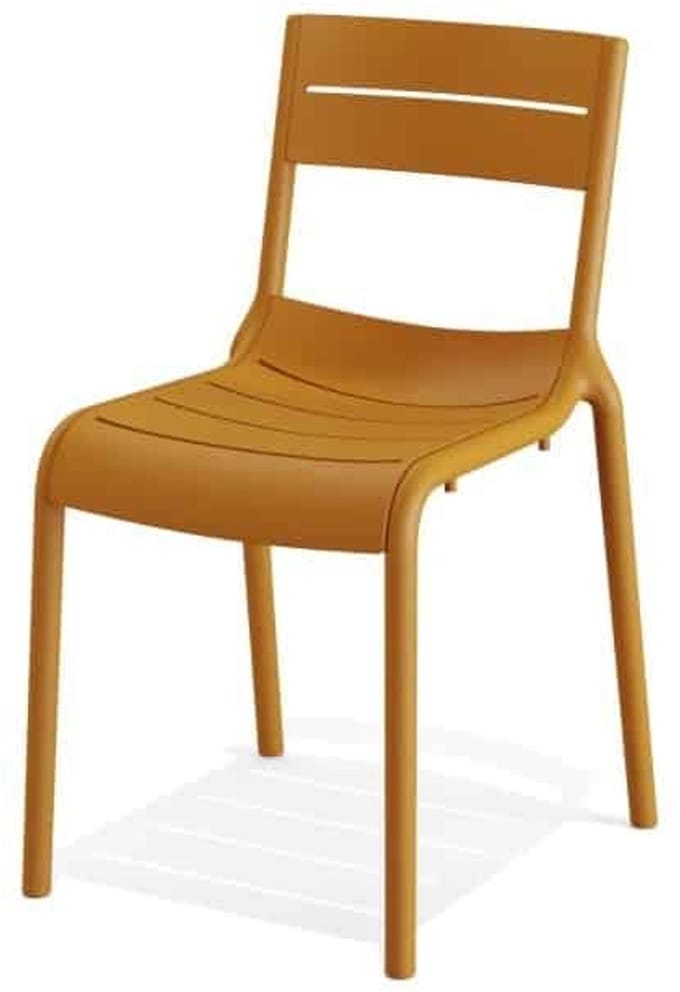 Stapelbare kantinestoel 114 Geel
