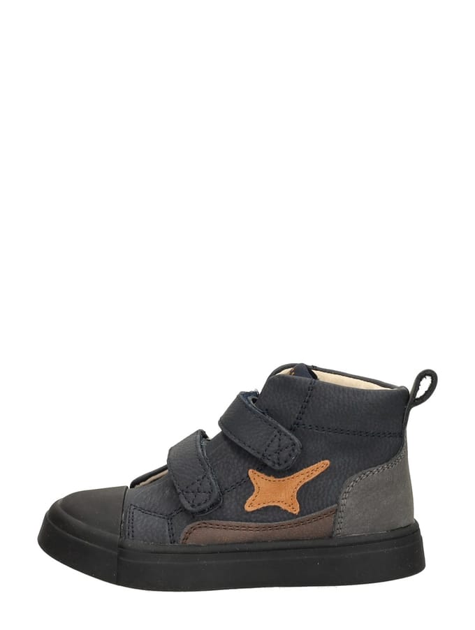 Shoesme blauwe bootie met cognac patch