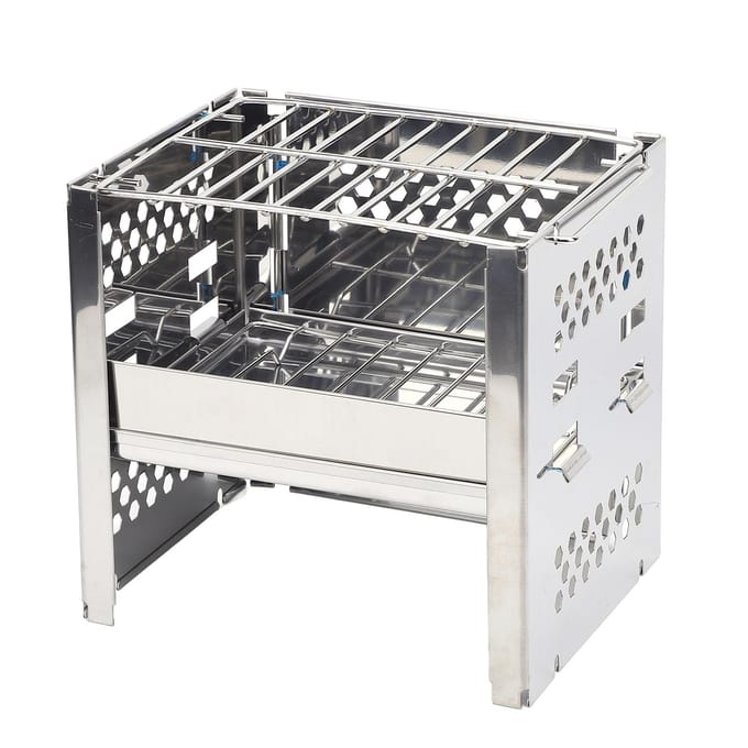 Opvouwbare Draagbare Houtskoolgrill Mini Multifunctioneel Roestvrij Staal Campingfornuis Windscherm voor black