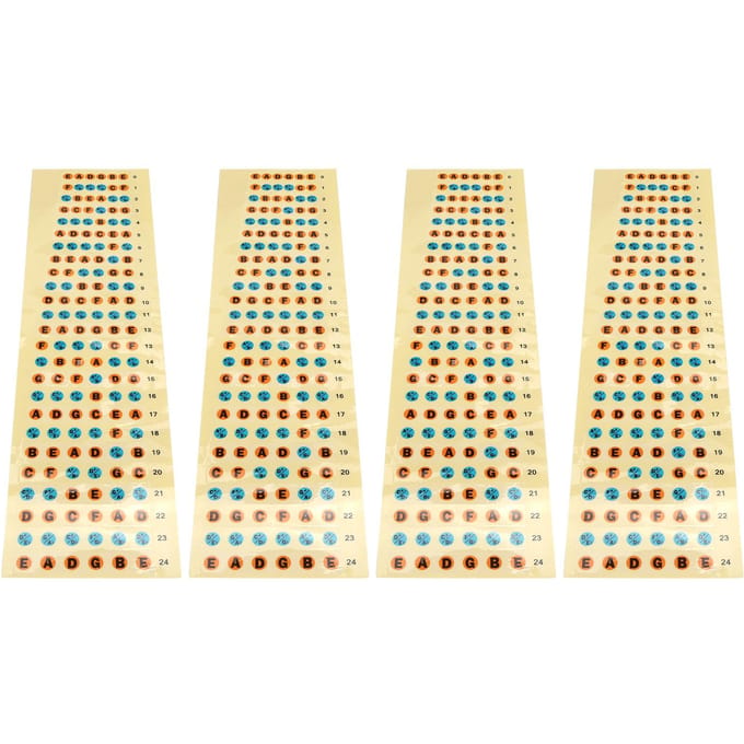 4 Stuks Gitaar Fretboard Stickerpapier Waterdicht Instrument Accessoire voor Beginners beige