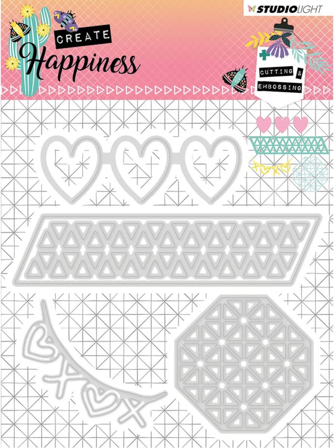 Studio Light Embossing Die - Create Happiness nr.158 - 104x107mm