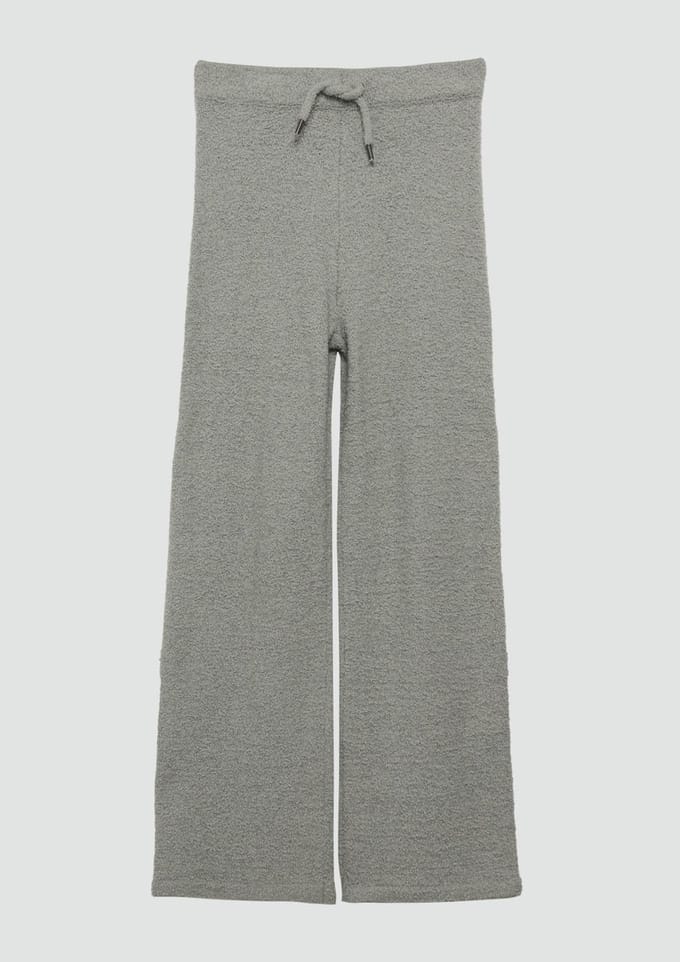 Regular fit gebreide broek met wijde pijpen
