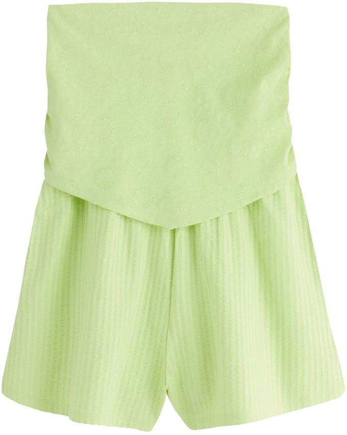 Next - Dames - Jersey bandeau-playsuit met puntige zoom - Tall - Groen