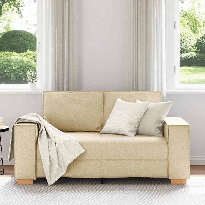 vidaXL - 2-zitsbank - Crème - 160x78x84 - cm - Stof