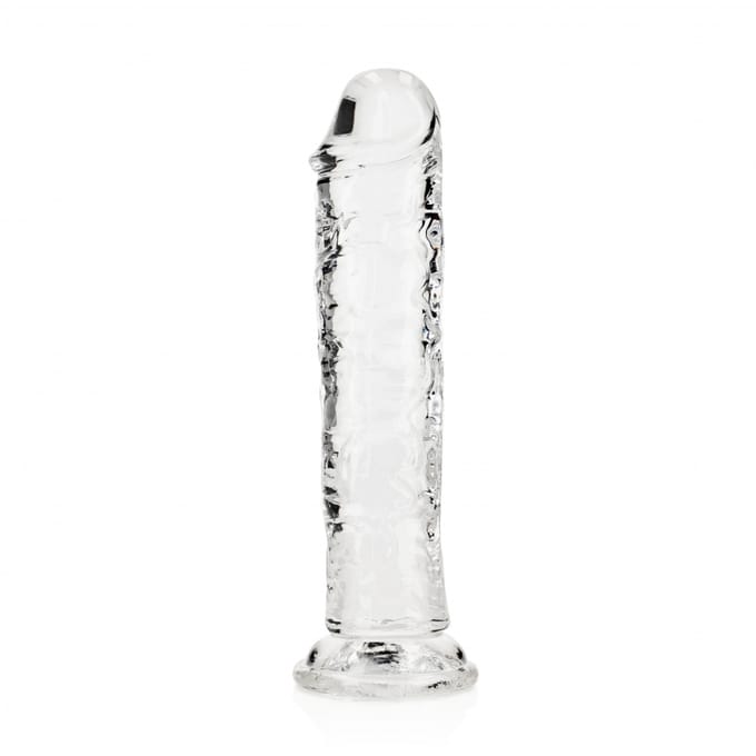 RealRock by Shots Rechte Realistische Dildo met Zuignap - 7'' / 18 - Transparant - 18 cm