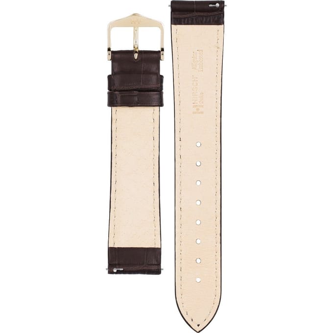 Hirsh Horlogeband Duke Donkerbruin - Leer - 19mm