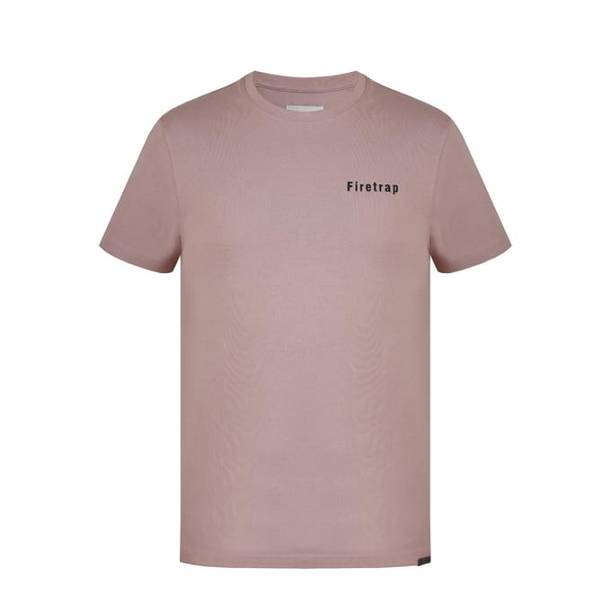 Firetrap Katoenen heren-T-shirt (Stoffige roos)