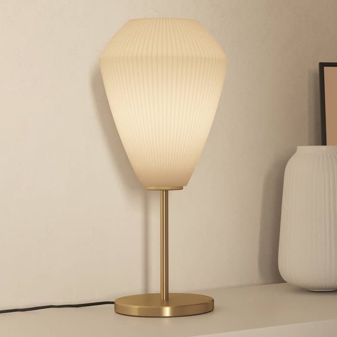 EGLO Caprarola Tafellamp - E27 - 46 cm - Zand|Koper - Satijn Glas