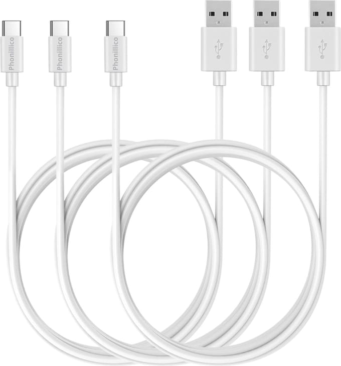 3x USB C naar USB A Kabel Wit - 3 meter - Oplaadkabel voor Xiaomi REDMI NOTE 9 / NOTE 9 PRO / NOTE 10 / NOTE 10 PRO