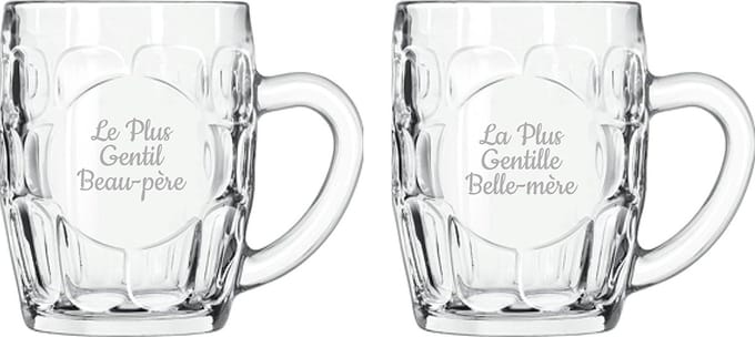 Bierpul gegraveerd - 55cl - Le Plus Gentil Beau-père & La Plus Gentille Belle-mère