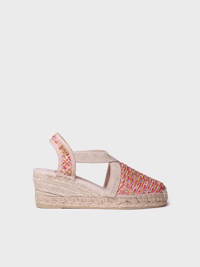 Vegan espadrilles voor dames van veelkleurig raffia | TERRA-CS