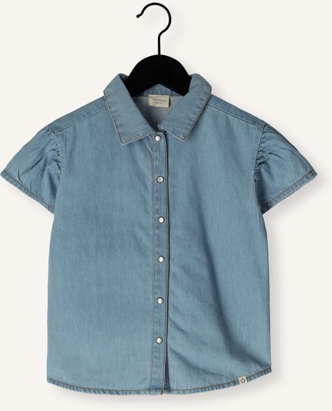 Your Wishes - Denim Ruffle Blouse - Faint Blue - Maat 92