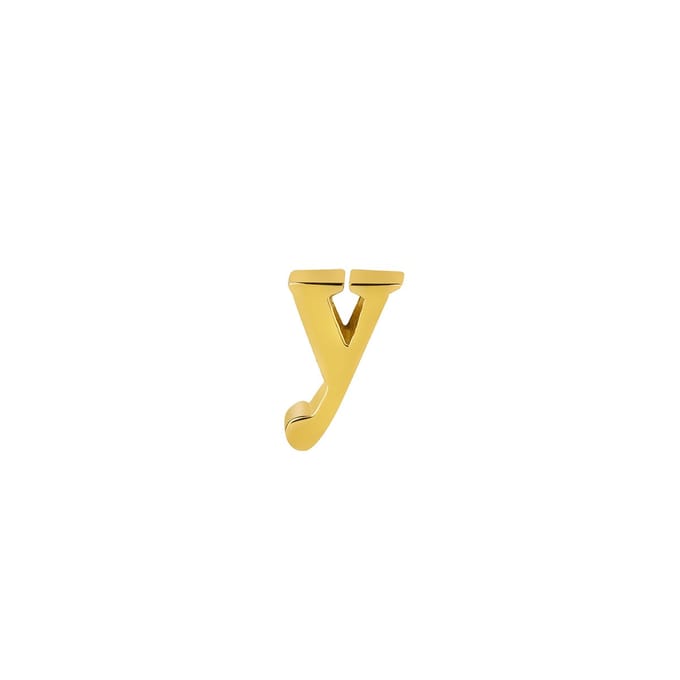 Goud Plated Oorknop Letter y