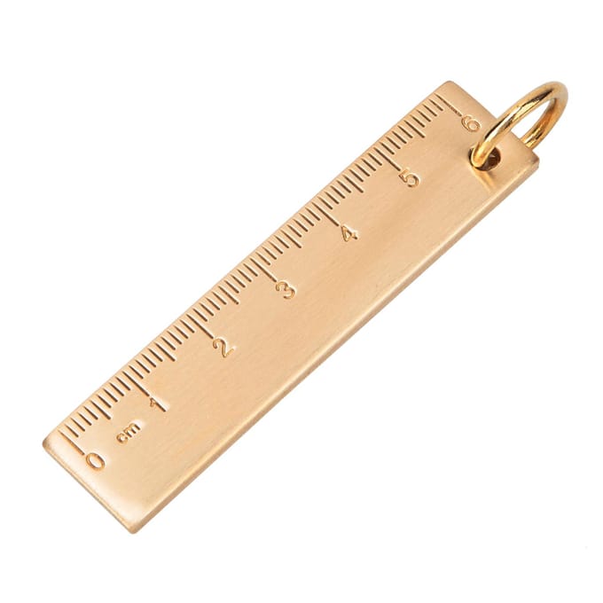 6cm Lengte 3mm Dikte Mini Messing Liniaal Hangers Cadeau Kantoor Schoolbenodigdheden beige