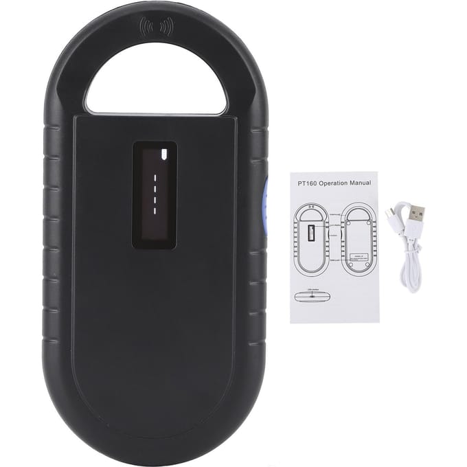 134.2KHZ RFID Chip Reader voor ISO11784 5 FDXB ID64 Draagbaar USB Oplaadbaar Handheld Type Apparaat white