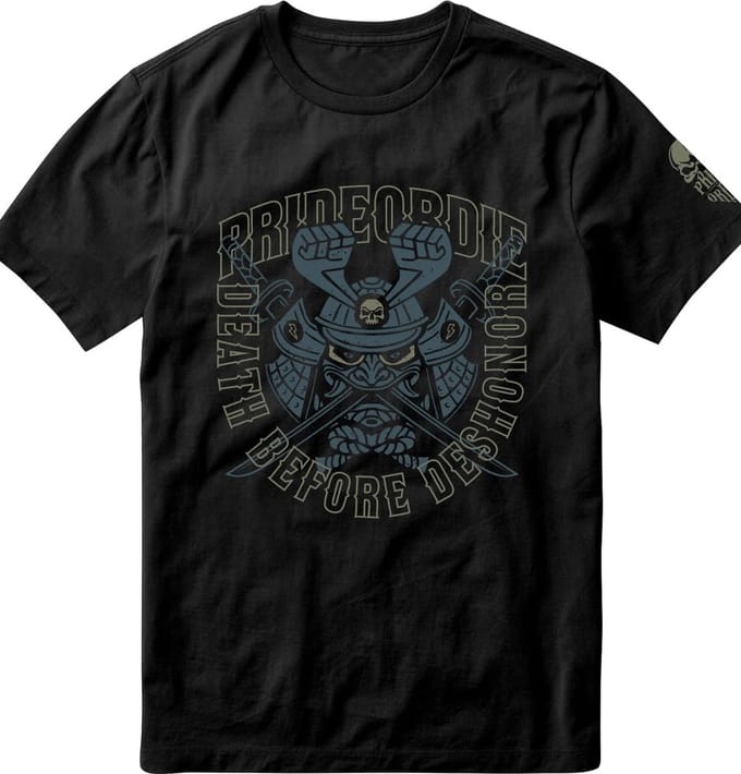 PRIDEorDiE T-shirt SAMURAÏ Katoen Zwart - M