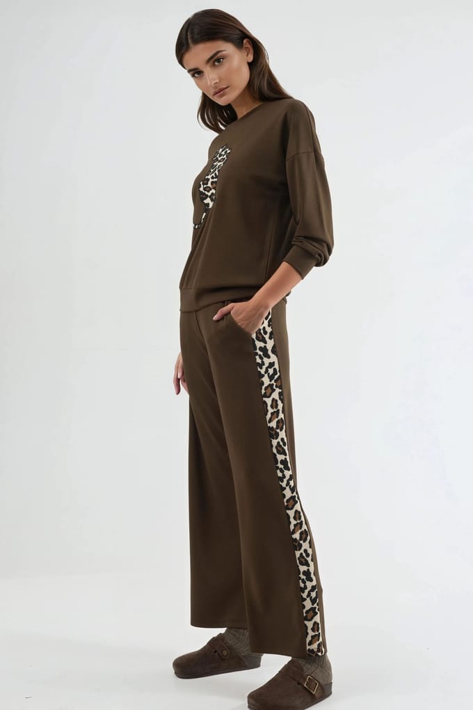 Modal Touch Luipaardpatroon Tweedelige Set