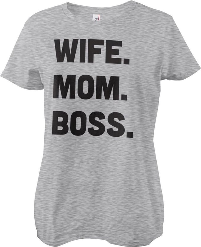 Hybris Dames-T-shirt 'Wife - Mom - Boss Girly'