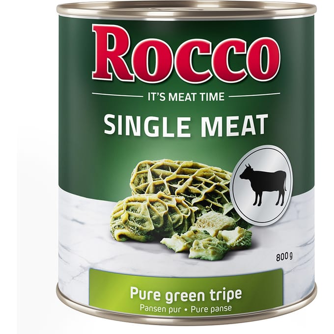 Voordeelpakket Rocco Single Meat 24 x 800 g - Pure Groene Pens
