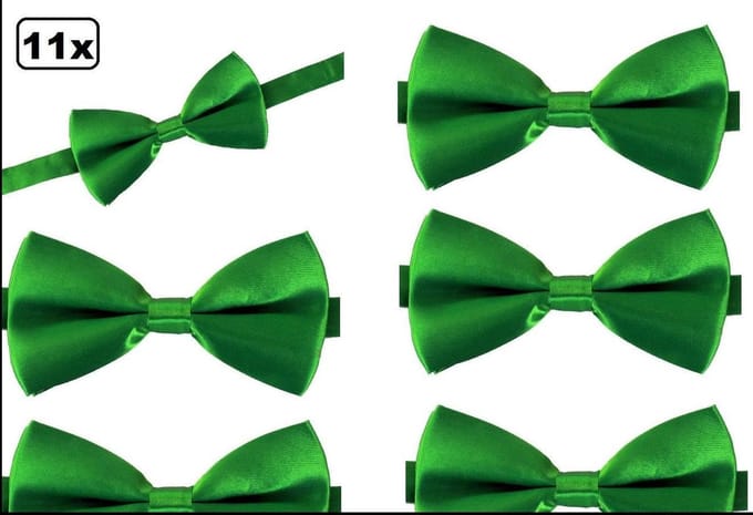 11x Vlinderstrik satijn groen