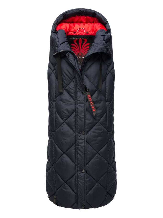 Navahoo lange dames bodywarmer Schnuckel – Modern & Met Capuchon