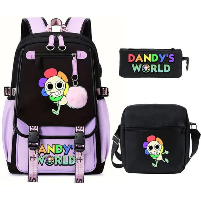 Grote schooltas met schouderband; studenten etui set van drie delen three-piece set