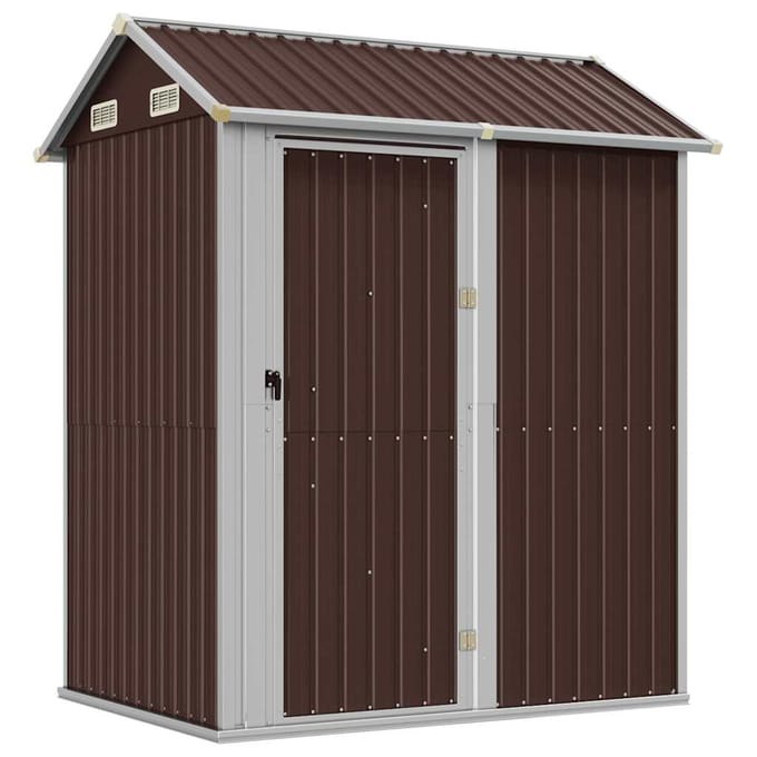 vidaXL - Tuinschuur - 192x152,5x237 - cm - gegalvaniseerd - staal - bruin