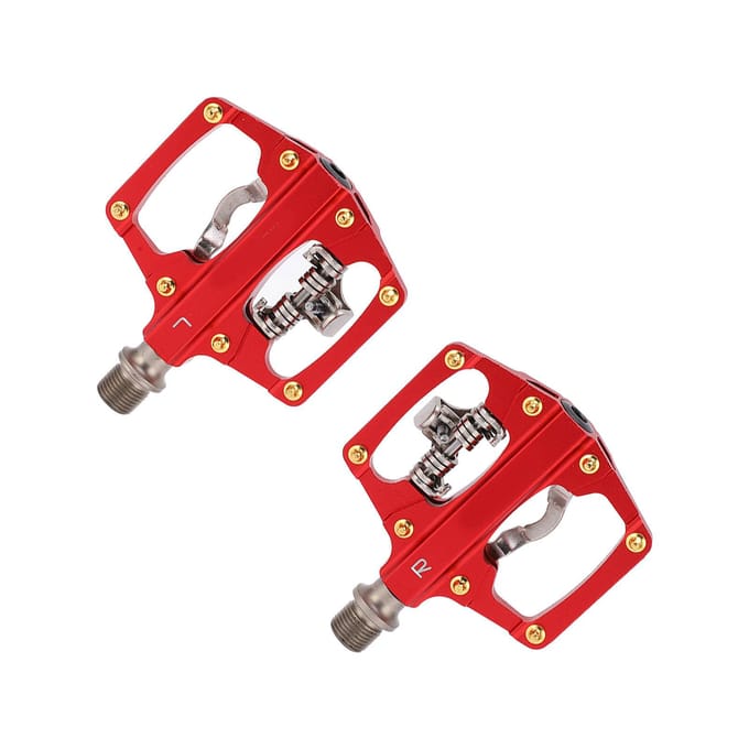 Pédales multi-usages à plateforme double face MEROCA pour VTT SPD, pédales automatiques scellées red