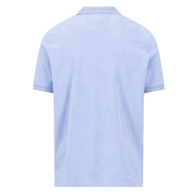 Fynch-Hatton Polo Jacquard Subtle Leaves Zip Collar New Breeze / male