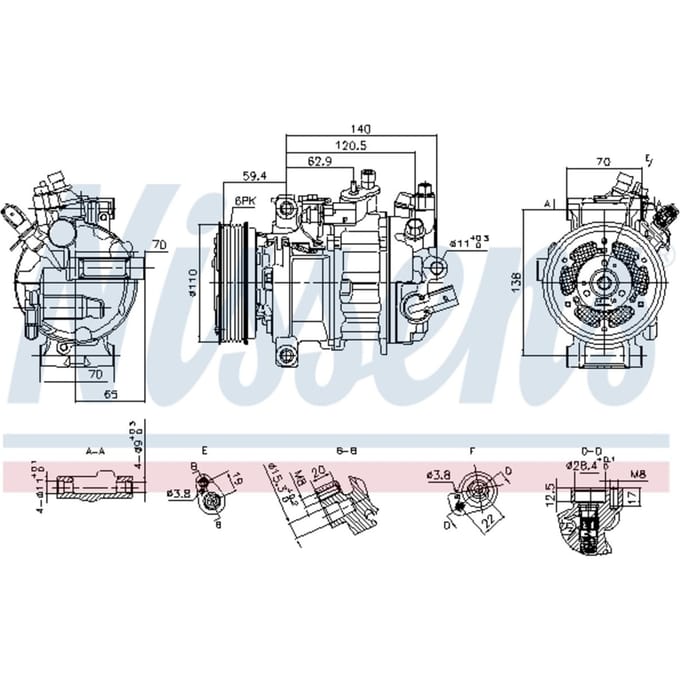 Compressor airconditioning NISSENS 890944
