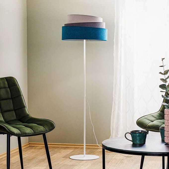 Duolla Vloerlamp Pastel Trio turquoise/grijs/lichtgrijs