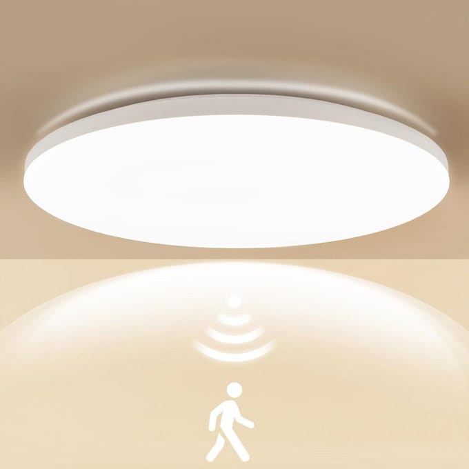 Waterdichte LED Plafondlamp met Radar Bewegingssensor en Daglichtsensor, IP54