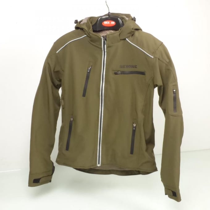Jas voor motor Heren Nexone Soft-Shell kaki soft Shell Maat XXL CE-gekeurd