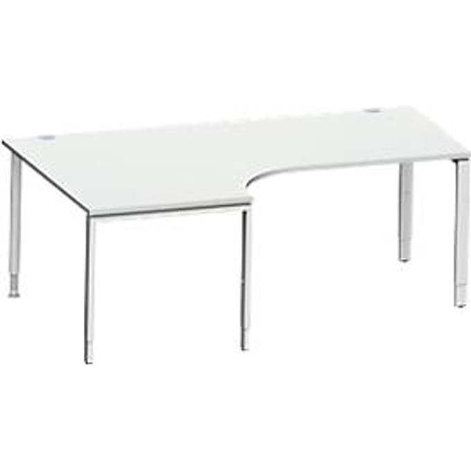 Schäfer Shop Genius hoekbureau MODENA FLEX 90°, aanbouw links, B 2000 mm, lichtgrijs
