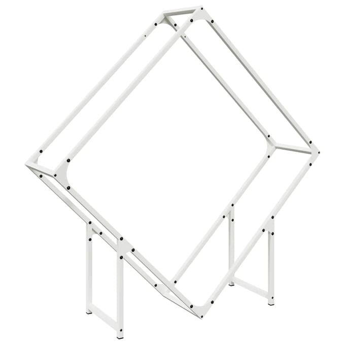 vidaXL - Brandhoutrek - 100x25x100 - cm - koudgewalst - staal - wit
