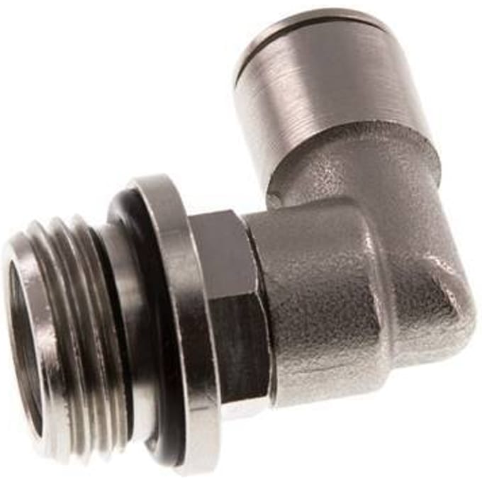 10mm x G1/2'' 90 graden L-verbinding Messing Insteekfitting Buitendraad Draaibaar NBR