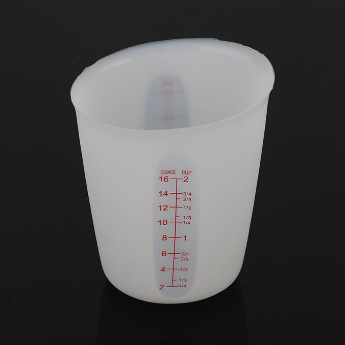 Transparante zachte siliconen maatbeker Visueel semi-permeabele melkbeker (500 ml) white