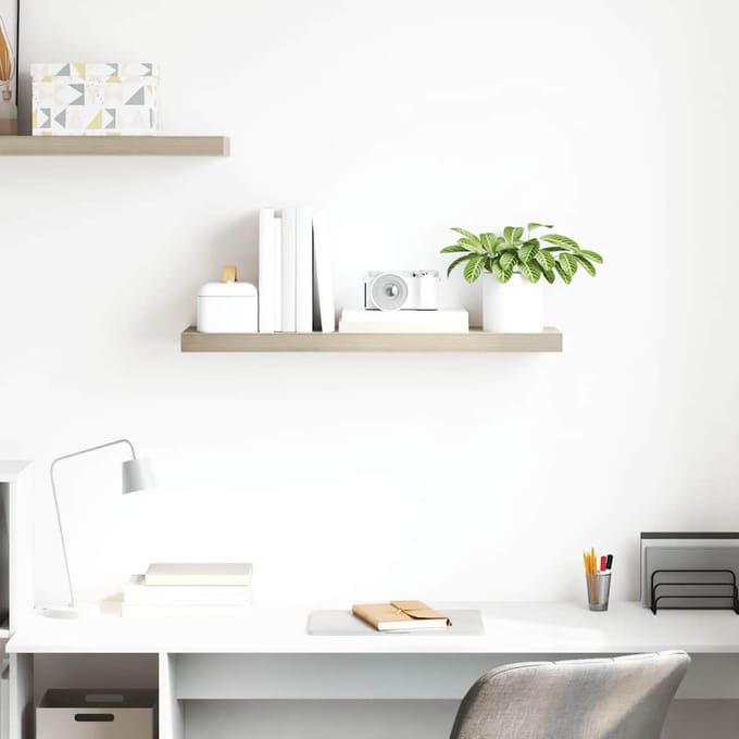 vidaXL - Wandschap - zwevend - 80x23,5x3,8 - cm - MDF - eikenkleurig