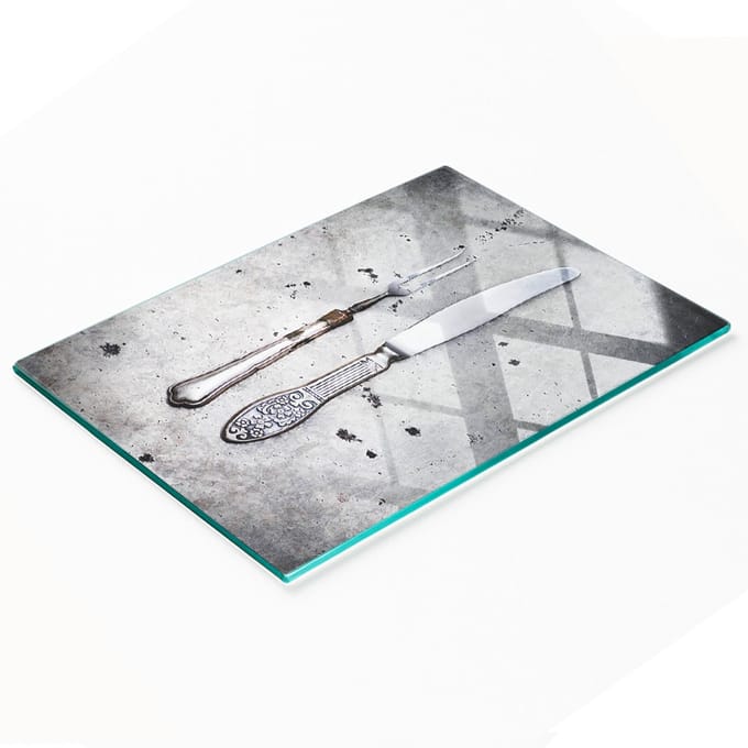 Multifunctionele decoratieve snijplank van gehard glas voor de keuken, 80x52 cm