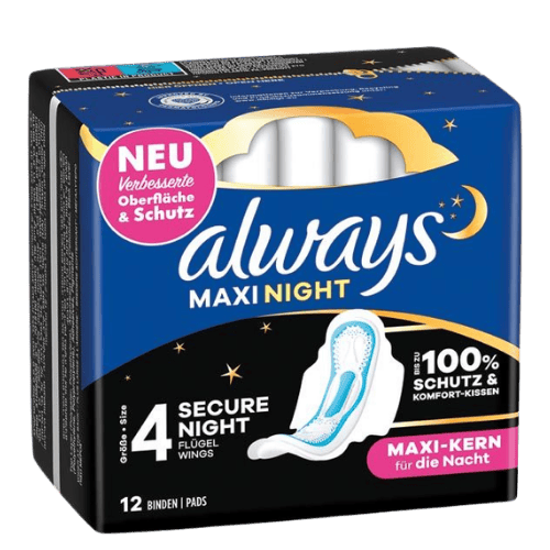Always Maxi Night Size 4 Maandverband Met Vleugels - 12 stuks