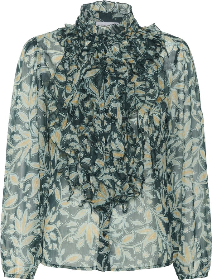Saint Tropez LiljaSZ Crinkle LS Shirt Dames Blouse - Maat M