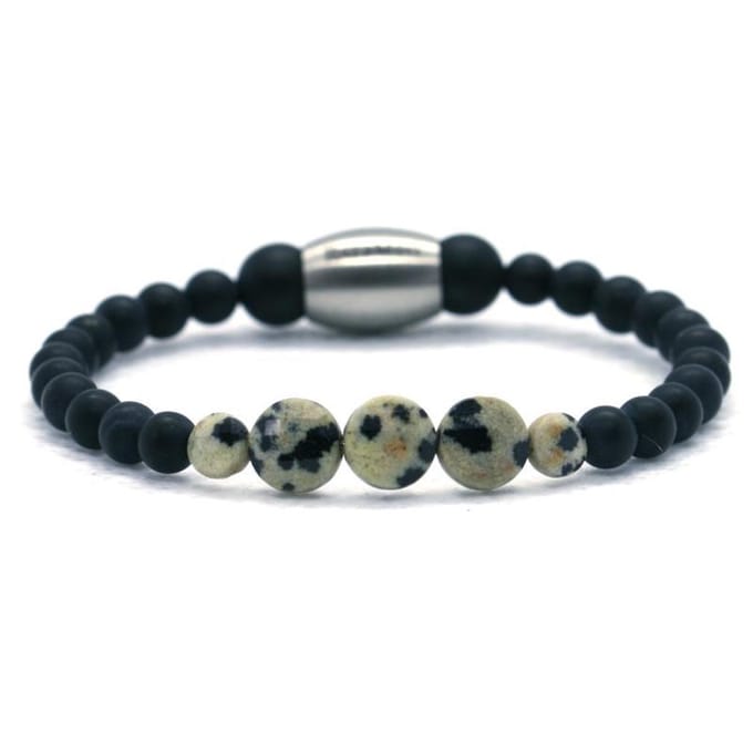 Ibizamen KIDS - jongens- armband - mat onyx - 6mm