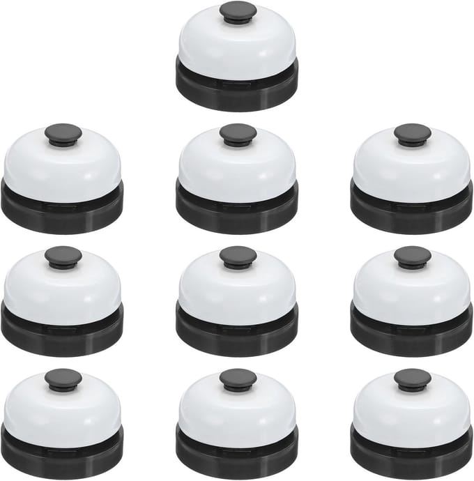 Oproepbellen - Servicebellen Diner - Hulp Inroepen - Volledig Metalen Constructie - 63 cm diameter - Zwart/Wit