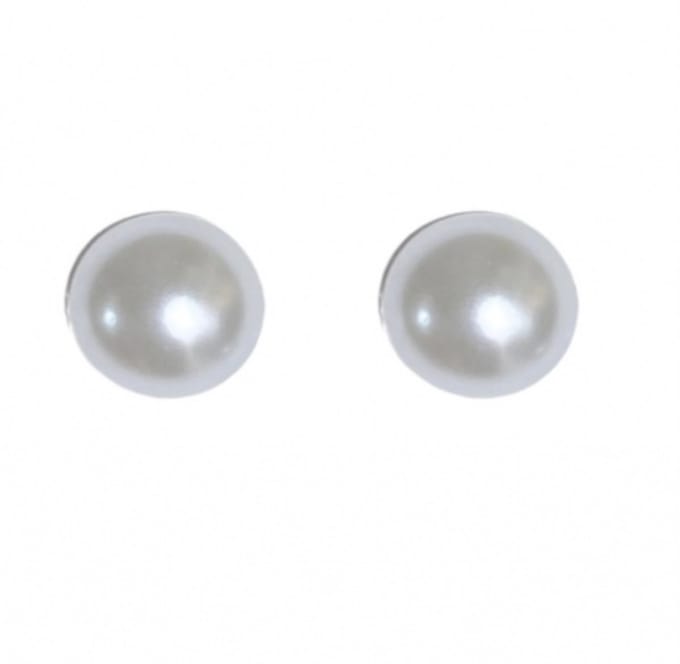 Magneet oorbellen parel wit 9.6 mm