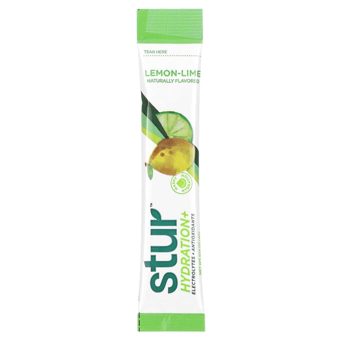 Stur, Mélange pour boisson réhydratante + électrolyte + antioxydant, saveur citron-lime, 8 bâtonnets, 0,14 oz (4g) Chaque