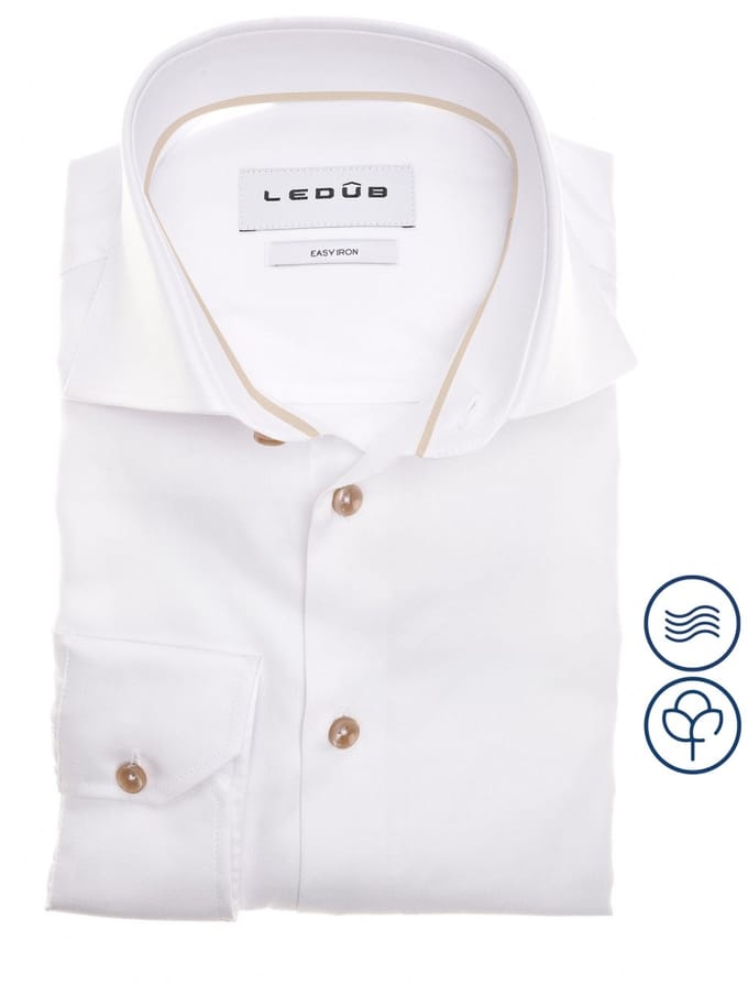 Ledûb overhemd modern fit wit