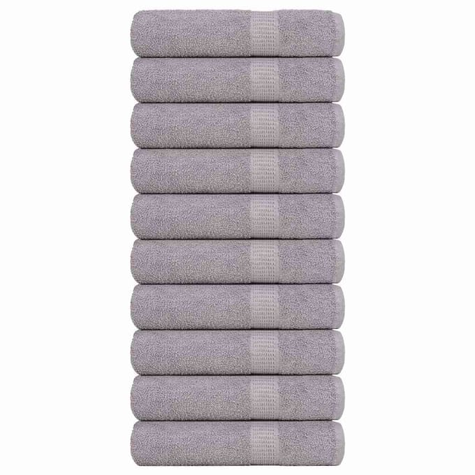 vidaXL - Badhanddoeken - FROGN - 10 - st - 100x150 - cm - 360 - g/m² - grijs